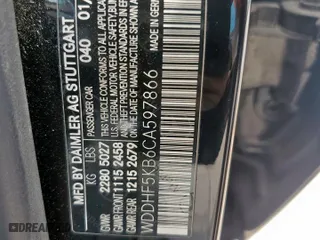 2012 Mercedes-Benz E-Class E 350 Luxury with VIN WDDHF5KB6CA597866, listed as a Copart auction lot 52973525 with 90,397 mi miles and Salvage Title. Bid and sale history available at carsss.com. Image 12.