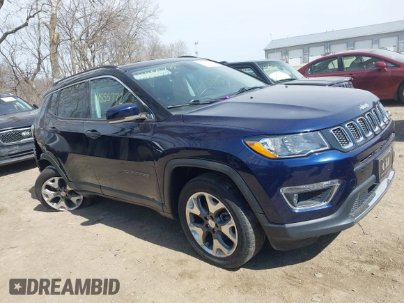 2018 Jeep Compass Limited with VIN 3C4NJDCB5JT259434, listed as a IAAI auction lot 41855772 with 57,333 mi miles. Bid and sale history available at carsss.com. Image 6.
