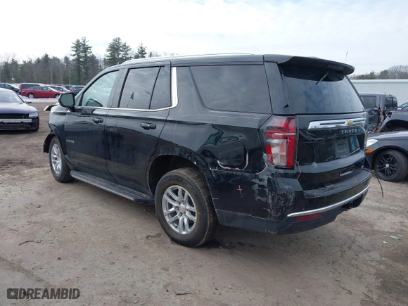2023 Chevrolet Tahoe LT with VIN 1GNSKNKD7PR190313, listed as a IAAI auction lot 41722905 with 54,798 mi miles. Bid and sale history available at carsss.com. Image 3.