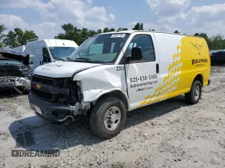 2022 Chevrolet Express Cargo with VIN 1GCWGAF71N1198508, listed as a Copart auction lot 59487795 with 72,395 mi miles and Salvage title. Bid and sale history available at DreamBid. Image 1.
