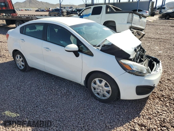 2014 Kia Rio LX with VIN KNADM4A38E6415462, listed as a Copart auction lot 52143555 with 60,079 mi miles and Salvage Title. Bid and sale history available at DreamBid. Image 4.