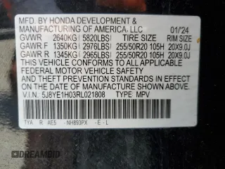 2024 Acura MDX w/A-Spec Package с VIN 5J8YE1H03RL021808, выставлен на аукционе Copart как лот 55899795 с пробегом 16 705 миль миль и Списание • Salvage title. История ставок и продаж доступна на DreamBid. Изображение 13.