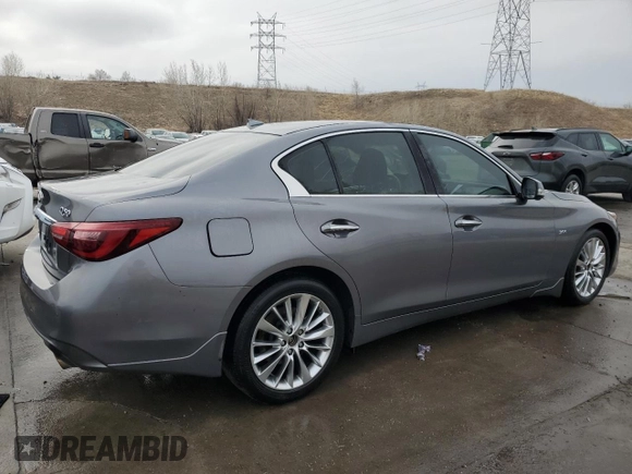 2020 Infiniti Q50 Luxe with VIN JN1EV7AR3LM255979, listed as a Copart auction lot 47680775 with 61,340 mi miles and Salvage title. Bid and sale history available at DreamBid. Image 3.
