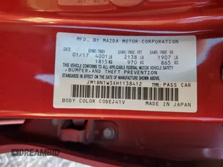 2017 Mazda 3 Grand Touring with VIN JM1BN1W3XH1138412, listed as a Copart auction lot 49646515 with 110,023 mi miles and Salvage Title. Bid and sale history available at DreamBid. Image 12.