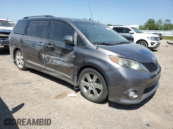 2012 Toyota Sienna SE with VIN 5TDXK3DC0CS239743, listed as a Copart auction lot 49504855 with 113,160 mi miles and Salvage title. Bid and sale history available at DreamBid. Image 4.