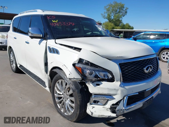 2017 Infiniti QX80 with VIN JN8AZ2NF8H9644943, listed as a IAAI auction lot 40853374 with 68,877 mi miles and . Bid and sale history available at DreamBid. Image 6.