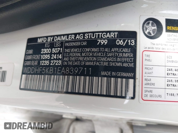 2014 Mercedes-Benz E 350 Sport с VIN WDDHF5KB1EA839711, выставлен на аукционе IAAI как лот 42130198 с пробегом 141 524 миль миль и . История ставок и продаж доступна на DreamBid. Изображение 9.