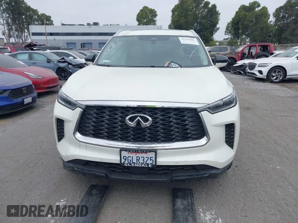 2023 Infiniti QX60 Luxe with VIN 5N1DL1FS1PC368974, listed as a IAAI auction lot 42543503 with 21,646 mi miles and . Bid and sale history available at DreamBid. Image 13.