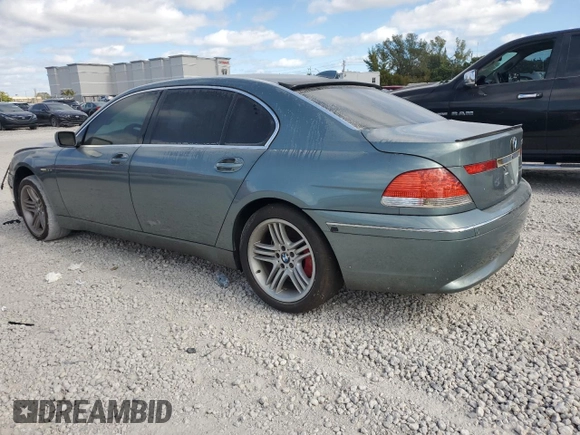 2004 BMW 7 Series with VIN WBAGN83574DK11116, listed as a Copart auction lot 88241625 with Not provided miles and Clean title. Bid and sale history available at DreamBid. Image 2.