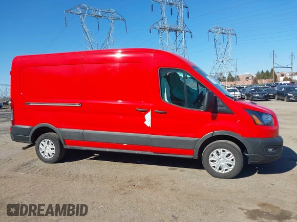 2023 Ford Transit Cargo with VIN 1FTBR1C88PKB51687, listed as a IAAI auction lot 41633028 with 19,577 mi miles. Bid and sale history available at carsss.com. Image 14.