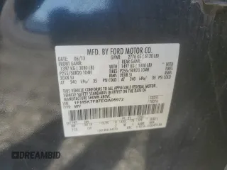 2014 Ford Explorer Limited with VIN 1FM5K7F87EGA05972, listed as a Copart auction lot 49429925 with 246,508 mi miles and Salvage Title. Bid and sale history available at carsss.com. Image 13.
