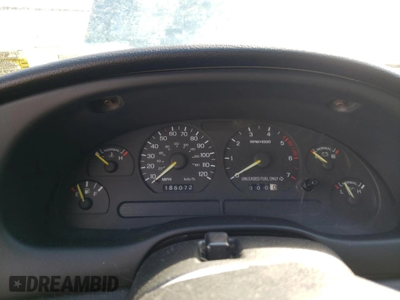 1994 Ford Mustang with VIN 1FALP4442RF186105, listed as a Copart auction lot 74677924 with 185,072 mi miles and Clean title. Bid and sale history available at DreamBid. Image 9.