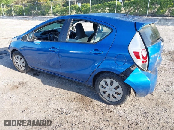 2012 Toyota Prius c One with VIN JTDKDTB34C1026833, listed as a IAAI auction lot 42001552 with 224,426 mi miles. Bid and sale history available at carsss.com. Image 3.