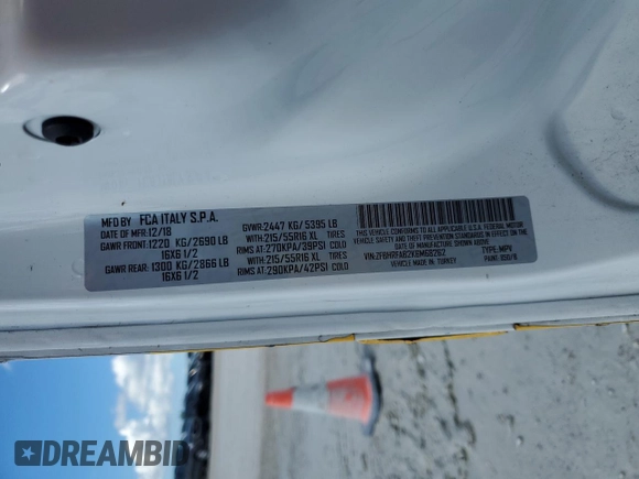 2019 Ram ProMaster City Cargo Tradesman with VIN ZFBHRFAB2K6M68262, listed as a Copart auction lot 70468304 with 62,140 mi miles and Non Repairable. Bid and sale history available at DreamBid. Image 13.