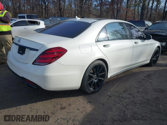 2018 Mercedes-Benz S 560 with VIN WDDUG8DB1JA418379, listed as a IAAI auction lot 41604377 with 71,993 mi miles and . Bid and sale history available at carsss.com. Image 4.