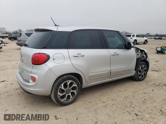 2014 FIAT 500L Lounge with VIN ZFBCFACH9EZ017436, listed as a Copart auction lot 42578185 with 134,621 mi miles and Salvage Title. Bid and sale history available at DreamBid. Image 3.