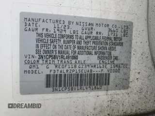 2024 Nissan Kicks S with VIN 3N1CP5BV1RL491860, listed as a Copart auction lot 49306025 with 32,400 mi miles and Salvage Title. Bid and sale history available at carsss.com. Image 12.