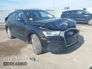 2018 Audi Q3 Premium with VIN WA1BCCFS0JR010450, listed as a IAAI auction lot 41583173 with 100,140 mi miles. Bid and sale history available at carsss.com. Image 1.