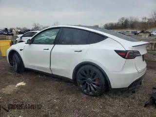 2022 Tesla Model Y Performance with VIN 7SAYGDEF1NF403693, listed as a Copart auction lot 53575845 with 34,302 mi miles and Salvage title. Bid and sale history available at DreamBid. Image 2.
