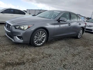 2023 Infiniti Q50 Luxe with VIN JN1EV7BP5PM511333, listed as a Copart auction lot 55610295 with 12,708 mi miles and Salvage title. Bid and sale history available at DreamBid. Image 1.