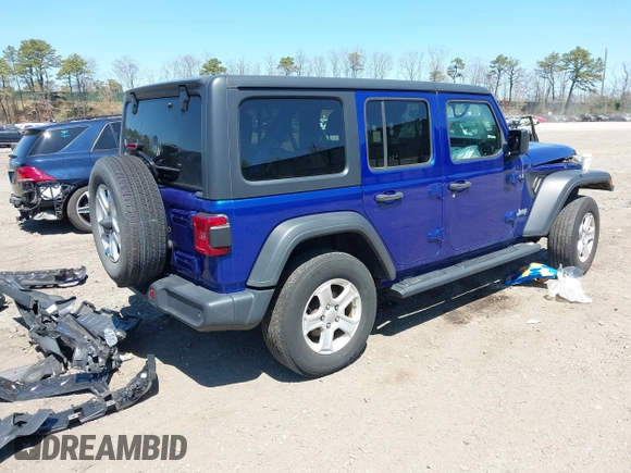 2019 Jeep Wrangler Unlimited Sport Altitude with VIN 1C4HJXDG6KW639189, listed as a IAAI auction lot 42044653 with 79,250 mi miles and . Bid and sale history available at DreamBid. Image 4.