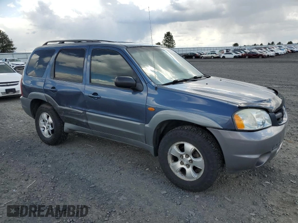 2001 Mazda Tribute LX with VIN 4F2CU08101KM29823, listed as a Copart auction lot 53857145 with 187,710 mi miles and Salvage Title. Bid and sale history available at carsss.com. Image 4.