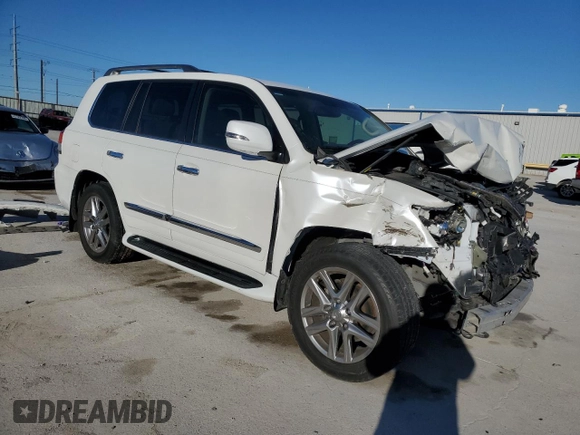 2015 Lexus LX 570 with VIN JTJHY7AX7F4167891, listed as a Copart auction lot 48007665 with Not Provided miles and Salvage Title. Bid and sale history available at DreamBid. Image 4.