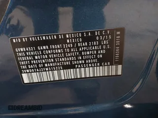 2015 Volkswagen Jetta SE z VIN 3VWD07AJ2FM315225, wystawiony jako IAAI lot #41929278 z przebiegiem 127 240 mil mil oraz . Historia ofert i sprzedaży dostępna na DreamBid. Obrazek 9.