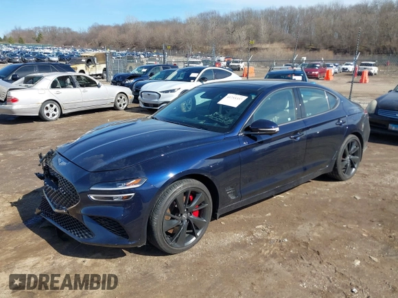 2023 Genesis G70 3.3T with VIN KMTG54TE7PU124124, listed as a IAAI auction lot 41755337 with 15,120 mi miles and . Bid and sale history available at DreamBid. Image 17.