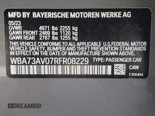 2024 BMW 4 Series 430i xDrive with VIN WBA73AV07RFR08229, listed as a IAAI auction lot 41848408 with 19,493 mi miles. Bid and sale history available at carsss.com. Image 9.