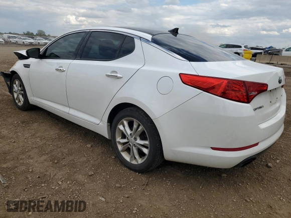 2013 Kia Optima EX with VIN 5XXGN4A78DG124542, listed as a Copart auction lot 59012495 with 167,908 mi miles and Salvage title. Bid and sale history available at DreamBid. Image 2.