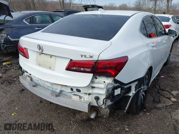 2017 Acura TLX w/Technology Pkg with VIN 19UUB1F51HA005459, listed as a IAAI auction lot 41499011 with 101,222 mi miles. Bid and sale history available at carsss.com. Image 4.