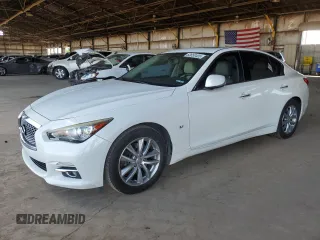 2015 Infiniti Q50 Sport with VIN JN1BV7AP8FM354027, listed as a Copart auction lot 63653405 with 113,311 mi miles and Salvage title. Bid and sale history available at DreamBid. Image 1.