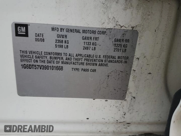 2009 Cadillac CTS AWD z VIN 1G6DT57V390101668, wystawiony jako Copart lot #83592544 z przebiegiem 107 368 mil mil oraz Szkoda całkowita • Salvage title. Historia ofert i sprzedaży dostępna na DreamBid. Obrazek 15.