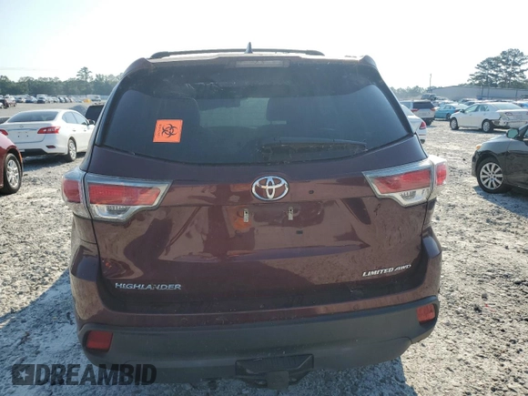 2015 Toyota Highlander Limited с VIN 5TDDKRFH3FS151806, выставлен на аукционе Copart как лот 61661905 с пробегом 32 370 миль миль и Списание • Salvage title. История ставок и продаж доступна на DreamBid. Изображение 6.