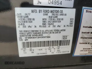2017 Ford Police Interceptor Utility z VIN 1FM5K8AT2HGD07384, wystawiony jako Copart lot #48473455 z przebiegiem 99 193 mil mil oraz Szkoda całkowita • Salvage title. Historia ofert i sprzedaży dostępna na DreamBid. Obrazek 15.