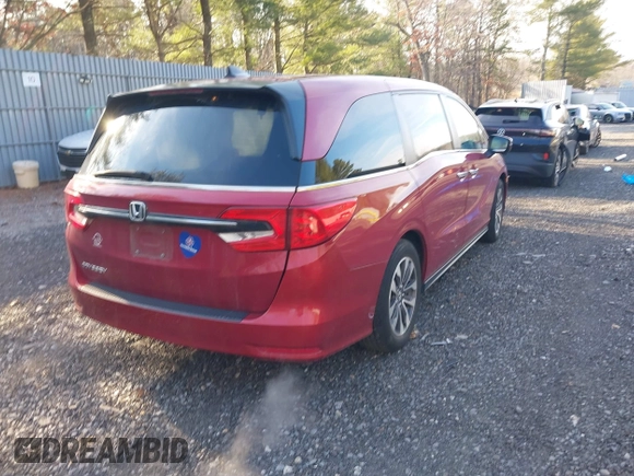 2022 Honda Odyssey EX-L with VIN 5FNRL6H73NB034607, listed as a IAAI auction lot 41238103 with 57,868 mi miles and . Bid and sale history available at DreamBid. Image 4.