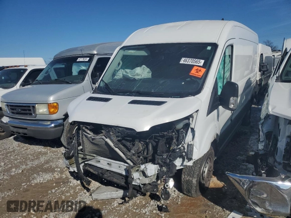 2023 Ford Transit Cargo with VIN 1FTBR1CG6PKB89510, listed as a Copart auction lot 46370565 with 180,309 mi miles and Salvage Title. Bid and sale history available at carsss.com. Image 1.