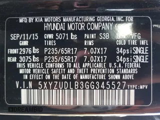 2016 Hyundai Santa Fe z VIN 5XYZUDLB3GG345527, wystawiony jako Copart lot #67014945 z przebiegiem 145 673 mil mil oraz Czysty tytuł • Clean title. Historia ofert i sprzedaży dostępna na DreamBid. Obrazek 13.