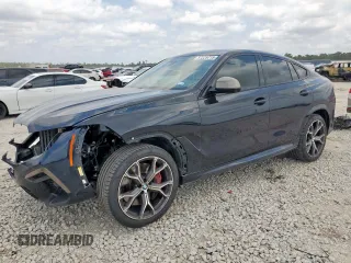 2022 BMW X6 M50i z VIN 5UXCY8C09N9J10045, wystawiony jako Copart lot #57225715 z przebiegiem 54 024 mil mil oraz Szkoda całkowita • Salvage title. Historia ofert i sprzedaży dostępna na DreamBid. Obrazek 1.