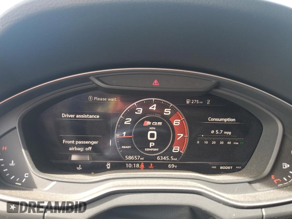 2018 Audi SQ5 Premium Plus with VIN WA1A4AFY0J2103351, listed as a Copart auction lot 78550614 with 58,657 mi miles and Salvage Title. Bid and sale history available at DreamBid. Image 9.