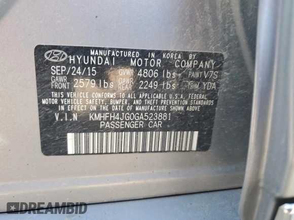 2016 Hyundai Azera Limited с VIN KMHFH4JG0GA523881, выставлен на аукционе Copart как лот 59322095 с пробегом 104 463 миль миль и Списание • Salvage title. История ставок и продаж доступна на DreamBid. Изображение 13.