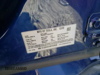 2021 Tesla Model S 75D with VIN 5YJSA1E44MF426532, listed as a Copart auction lot 56600895 with Not provided miles and Salvage title. Bid and sale history available at DreamBid. Image 12.