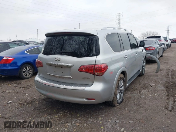 2016 Infiniti QX80 with VIN JN8AZ2NE0G9120708, listed as a IAAI auction lot 40991139 with 129,534 mi miles and . Bid and sale history available at DreamBid. Image 4.