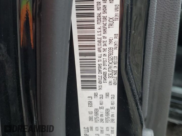 2012 Ram 1500 Express with VIN 3C6JD7ATXCG278339, listed as a Copart auction lot 45185215 with 122,129 mi miles and Salvage Title. Bid and sale history available at carsss.com. Image 13.