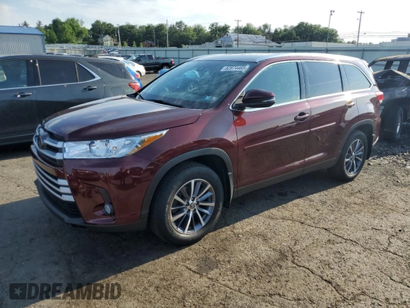 2019 Toyota Highlander SE with VIN 5TDJZRFH3KS983784, listed as a Copart auction lot 62874465 with 56,151 mi miles and Salvage title. Bid and sale history available at DreamBid. Image 1.