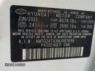 2022 Genesis G70 2.0T with VIN KMTG34TA3NU087699, listed as a Copart auction lot 79265254 with 48,870 mi miles and Salvage Title. Bid and sale history available at DreamBid. Image 12.