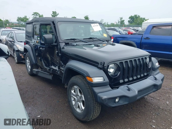 2018 Jeep Wrangler Unlimited Sport S with VIN 1C4HJXDG3JW150232, listed as a IAAI auction lot 42379385 with 60,679 mi miles and . Bid and sale history available at DreamBid. Image 1.