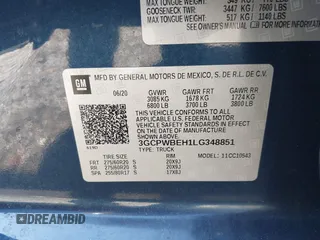 2020 Chevrolet Silverado 1500 Custom with VIN 3GCPWBEH1LG348851, listed as a IAAI auction lot 41497077 with 86,136 mi miles and . Bid and sale history available at DreamBid. Image 9.