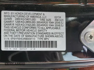 2024 Honda Passport EX-L с VIN 5FNYF8H53RB009113, выставлен на аукционе Copart как лот 54987545 с пробегом 9 443 миль миль и Списание • Salvage title. История ставок и продаж доступна на DreamBid. Изображение 13.